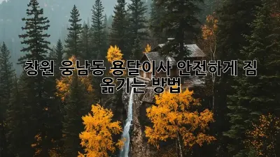 창원 웅남동 용달이사, 안전하게 짐 옮기는 방법